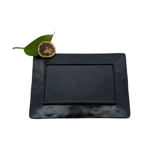 Hotel 8 Inch Melamine Dinner Plates Rectangle With Reliefs Texture