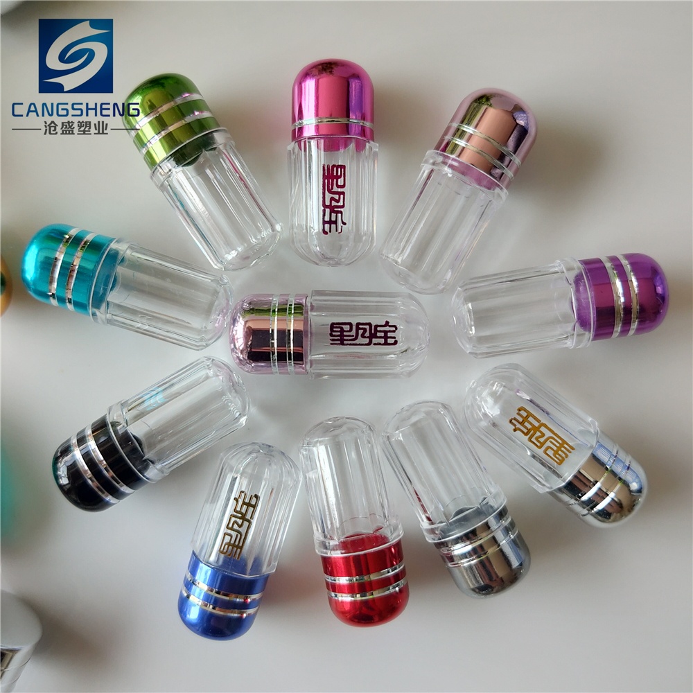 Hexagonal Single Pill Container 13mm 2ml Clear Empty Capsules