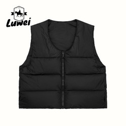 Custom Logo Sleeveless Bubble Hooded Puffer Vest Utility Mens Gilet Men Winter