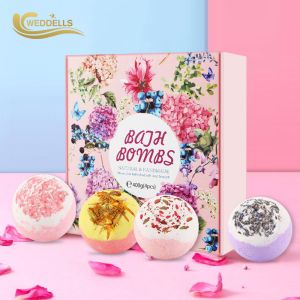 3.5 OZ Plant Dried Flowers Bath Bomb Gift Sets For Woman