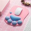 Portable Recycled Pink Paw Mouse Pad , Nonslip Mousepad With Wrist Support