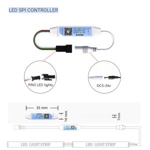 SP621E Mini LED Strip Smart Controller For WS2811 WS2812 WS2813 LED Strip