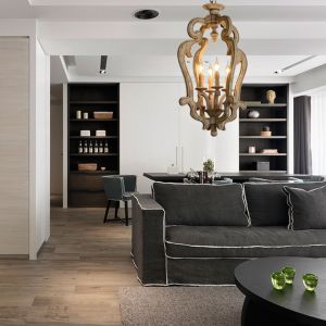 Dark wood farmhouse wood chandelier (WH-CI-12)