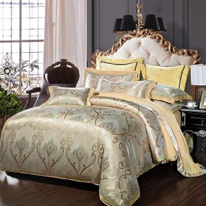 Cotton European Style Bedding Set 3 4 6 7 Piece Satin Sheet Pillow Case Duvet