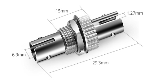 ST UPC To ST UPC Simplex Silver Color Connector/Adapter Zinc Alloy, XDK Single Mode