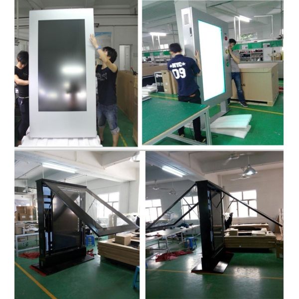 Sunlight Readable Electronic Poster Display , Remote Control Digital Signage Stand