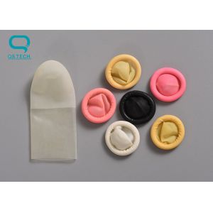 Frosted Translucent Rubber Latex Notched Finger Cots Anti Static