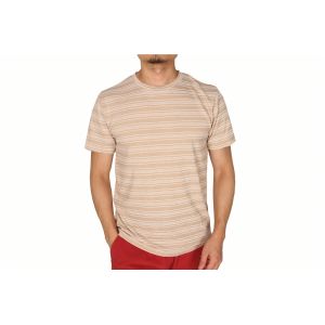 Stockpapa Pink Khaki Mens Striped Tee S M L XL