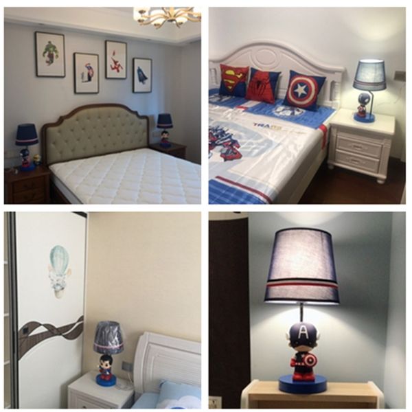 Nordic spider bat super hero Table Lamp Children'S Room Cartoon Bedside Kids Table lamp (WH-MTB-59)