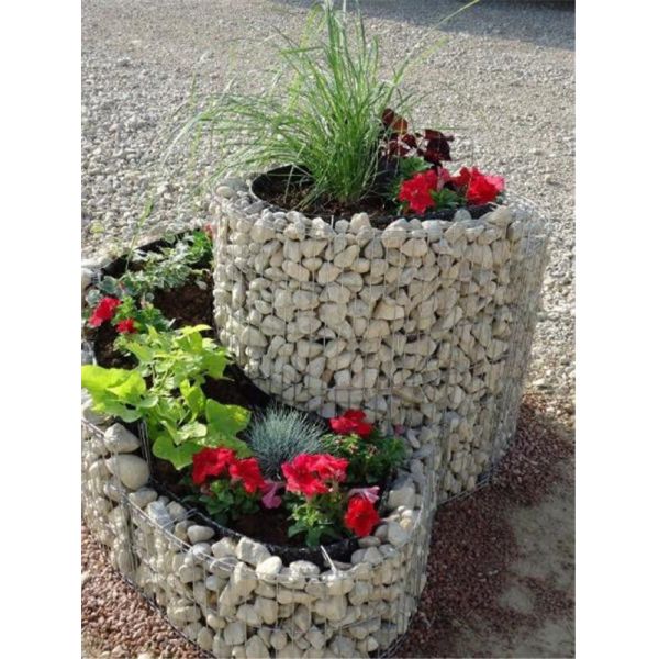 Welded Gabion Raised Garden Beds in Spiral / Triple Rings for Flowers Vegetables