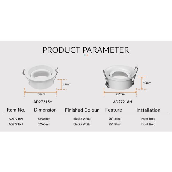 Eco Friendly MR16 Downlight Housing Deep Curve Down Light Housing