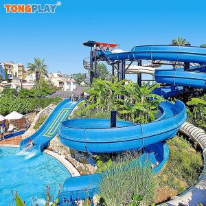 China Children Amusement Water Park Equipment Swimming Pool Fiber Glass Slide on sale