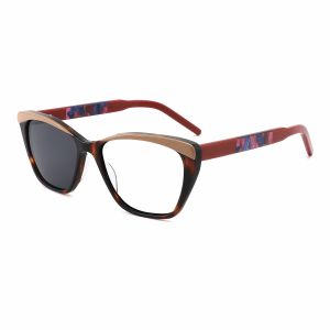 Unisex Cat Eye Acetate Glasses Sturdy Durable With Interchangeable Lenses