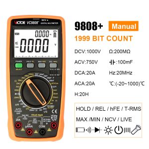 VICTOR VC9808+ digital Multimeter 2000uF capacimeter 10MHz Frequency temperature
