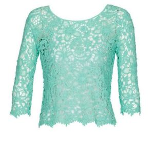 Lace Long Sleeve Ladies / Womens Shirts Blouses Green / White / Black