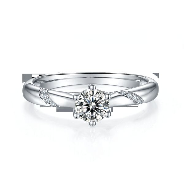 Buy White 925 Sterling Silver Custom Moissanite Ring Engagement at wholesale prices