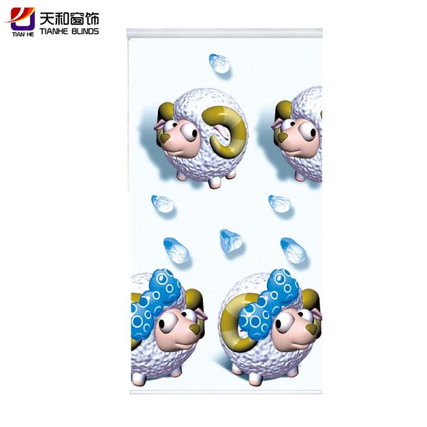 home curtain 3D printed window blinds with FR functional Latest design for living room