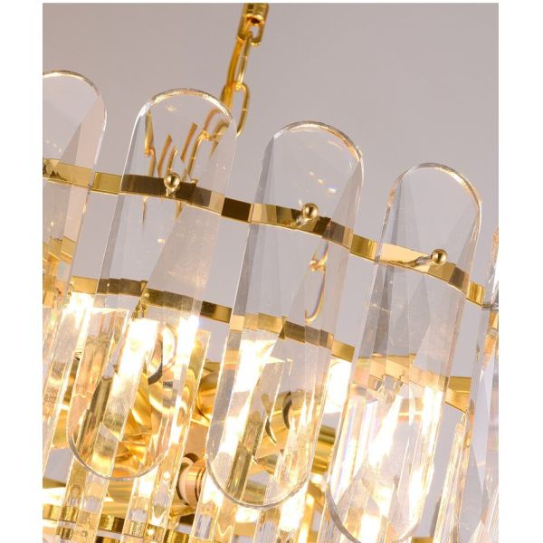 Nordic Modern Large Round Indoor Luxury Living Room Pendant Light Gold Led Hanging Lamp Home Decor Crystal Chandelier