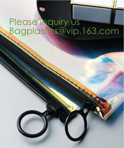 holographic pvc bags, holographic packs, holographic pouch bags, holographic metialized cosmetic make up, holographic PU