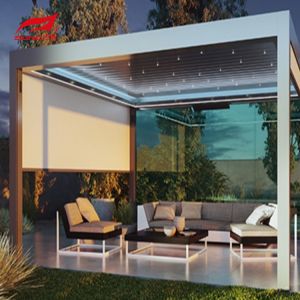 Outdoor Motorized Aluminium Pergola Waterproof Louvered Pergola Roof Kits