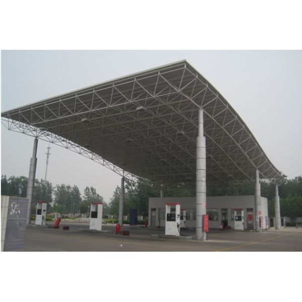 Q345 Fuel Pump Canopy 100m Service Station Canopy Rectangle 300m