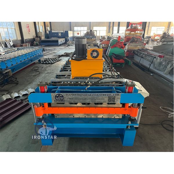 5 rib and 6 rib trapezoidal sheet double layer roll forming machine in Hungary