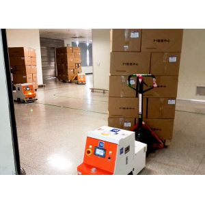 Quality Single Way Tugger AGV Cart With Multi Site Stopping Function 24 Hours Workable for sale