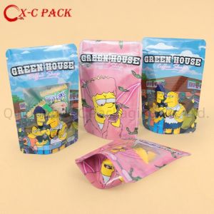 China 3 Side Seal Flat Zipper Stand Up Pouches For Snacks And Coffee With Window Up To 11 Colors on sale