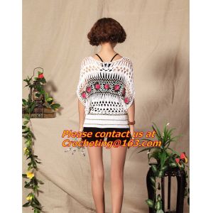 Handmade Crochet Multicolour Three-Dimensional Rose Cutout Knitted Sweater Pull