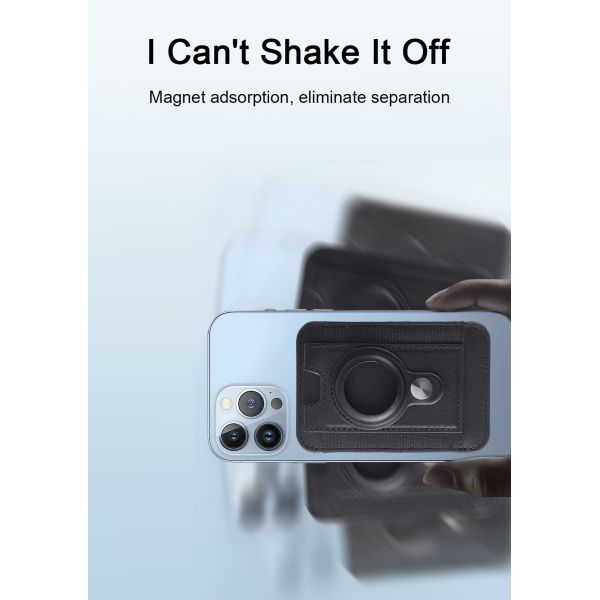 Rubber Band Magnetic Card Holder Stand Customized Magnetic Wallet For Phone