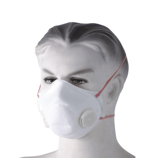 Breathable Comfortable DM027 V Dust Mask with Double Valves and Pre-formed Nose Shape