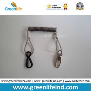 Quality Smart Wire Coiled Tool Lanyard 40mm Unstretched Length w/Plastic/Metal Hook According to Custom Request for sale