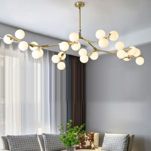 Modern LED Chandelier Glass Balls Ceiling Chandeliers Living Room Kitchen