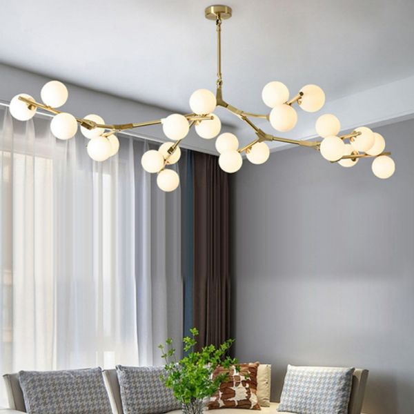 Modern LED Chandelier Glass Balls Ceiling Chandeliers Living Room Kitchen