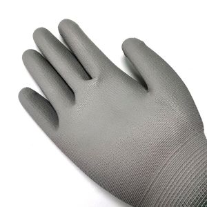 Seamless Knitted ESD PU Palm Fit Gloves With Polyester Liner