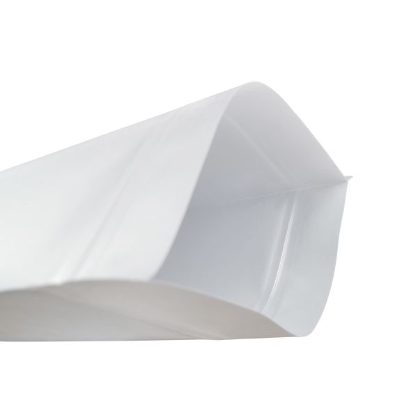 Custom Logo Flat Bottom Pouch With Window Zipper For Food Snack Nuts White Kraft Paper Packaging Bags