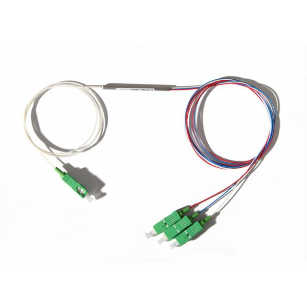 SC / APC 0.9 mm Multimode Fiber Splitter 1 x 3 Port Low Excess Loss , REACH