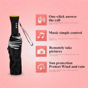 Innovative Bluetooth Music Cell Phone Tri Fold Umbrella Auto Open And Closed