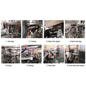 Zipper Flat Bag PLC Control Rotary Pouch Packing Machine30Bags/Min