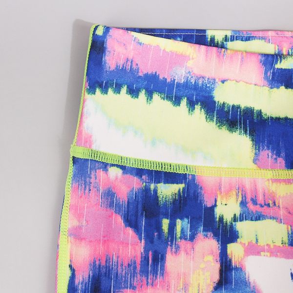 CPG Global Women's Fitness Legging Sport Running Pants Yoga Watercolor Blue Print Super Slim HK14