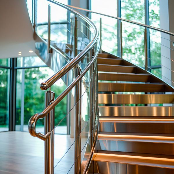 Buy Child-Safe Rounded Stainless Steel Handrails for Family Homes at wholesale prices
