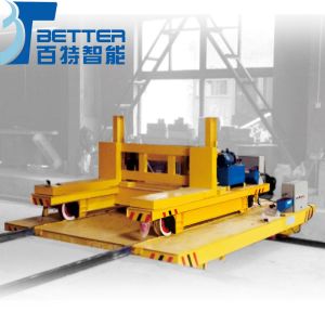 Quality Electric Heavy Pipe Handling Hydraulic Scissor Lift Transfer Cart on Rails for sale