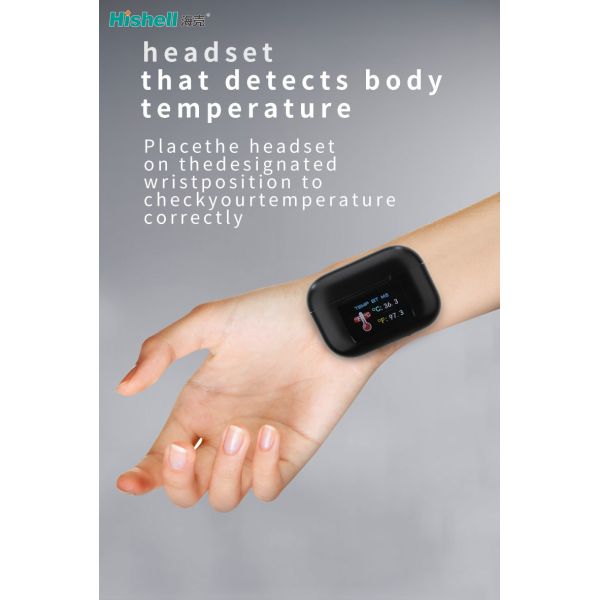 White ABS TWS True Wireless Stereo Earbuds With Display Screen Air3