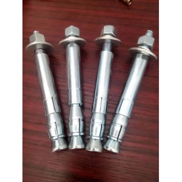 M6-M24 Metal Concrete Wedge Anchors , Hex Anchor Bolt Blue / White Zinc Plated