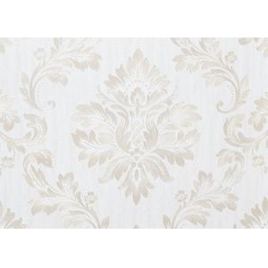 Living Room Washable Vinyl Wallpaper , White Damask Pattern Wallpaper
