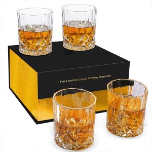 Unique Gorgeous Engraved Bourbon Whiskey Decanter And Glass Luxury Gift