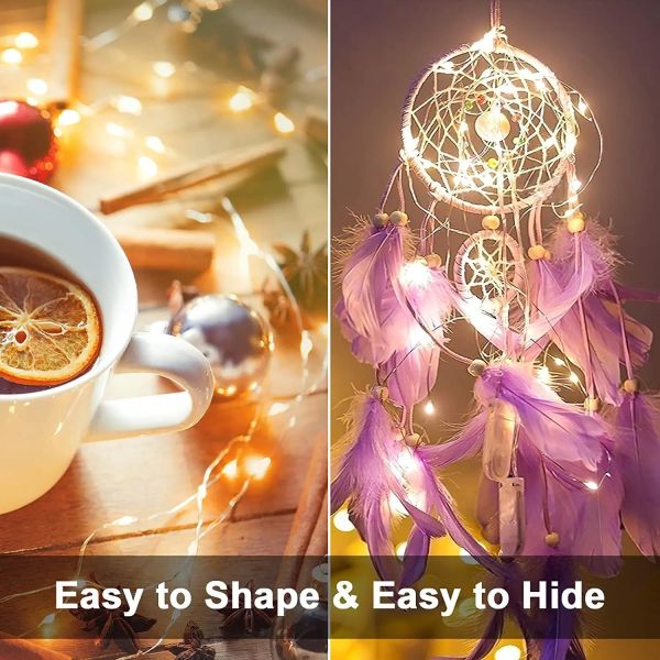 20M Green Copper Wire Lights Remote Control Warm White Led String Lights 200 Led Starry Lights