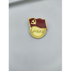 Safty Communist Lapel Pins Electroplate Diecasting Colour Filling