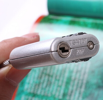 TSA number padlock with cable