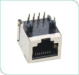 Nickel Rj45 Jack Connector Single Port